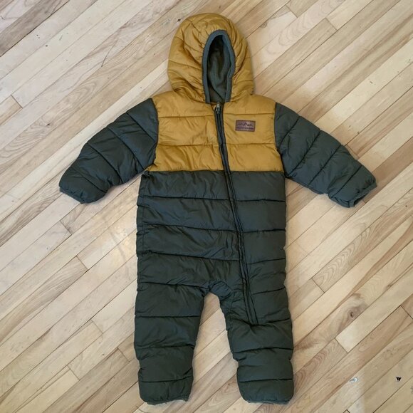 Forest Green and Yellow Ocre SNØSTORM 18-24 month snowsuit - Picture 1 of 12